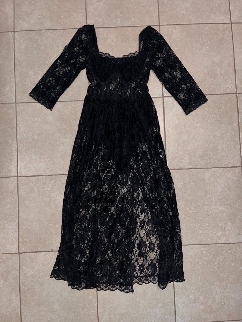 Black Lace Goth Dress- Size Small